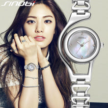 SINOBI New Casual Bracelet Quartz Watch Women Luxury Brand Stainless steel Wristwatch Ladies Clock female Rose Gold/ Silver