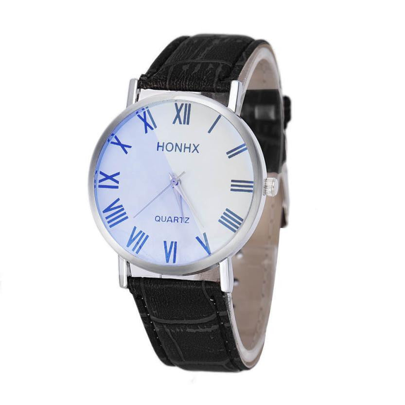 2016 Brand New HONHX Super Cool and Hot New Luxury Fashion Men Leather Quartz Analog women'Wrist Watches Relogio Femininos #LSW