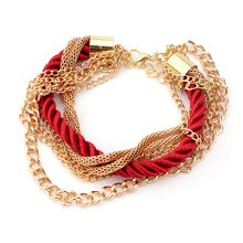 European and American Fashion Multilayer Woven Bracelet  Retro Gold Plated Women Wedding Bracelet