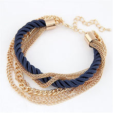 European and American Fashion Multilayer Woven Bracelet  Retro Gold Plated Women Wedding Bracelet