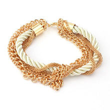 European and American Fashion Multilayer Woven Bracelet  Retro Gold Plated Women Wedding Bracelet