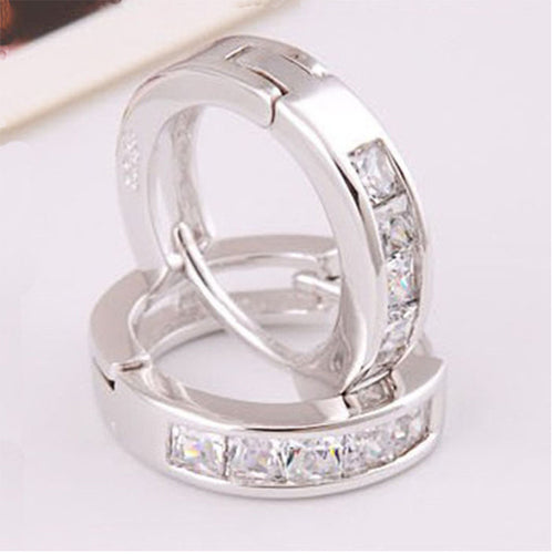 Hoop Earrings New Fashion Pendientes Aros Silvering Earring Plated Small Round Huggie Beautiful Earrings For Women #LSW