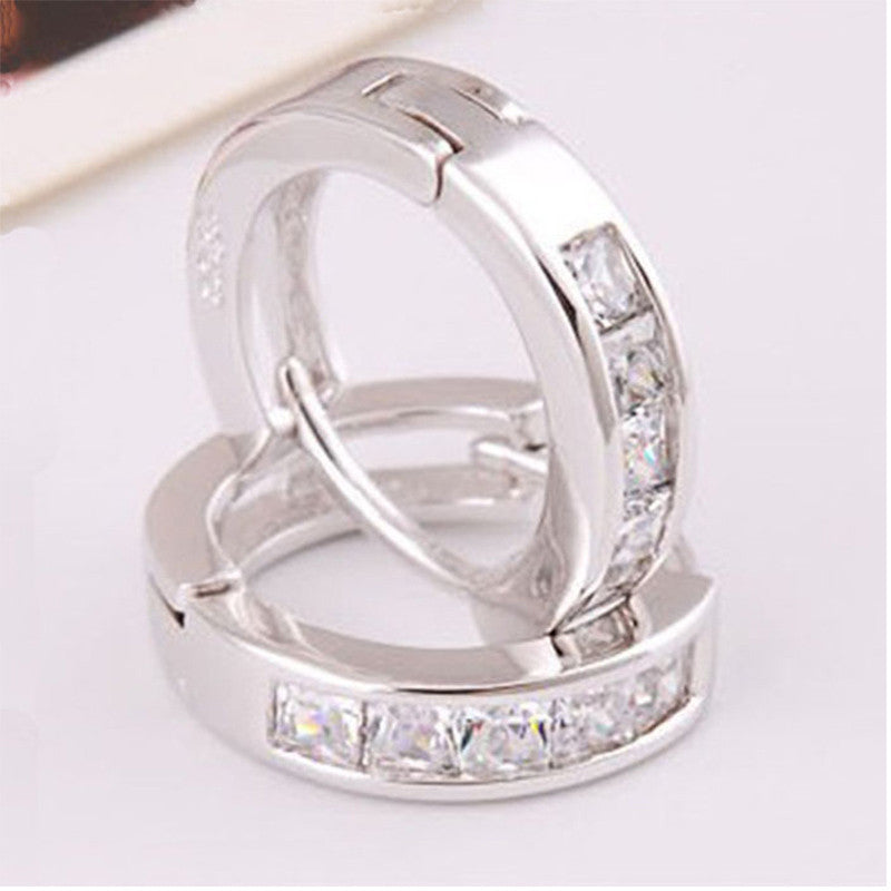 Hoop Earrings New Fashion Pendientes Aros Silvering Earring Plated Small Round Huggie Beautiful Earrings For Women #LSW