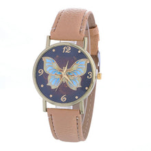 High Quality Butterfly Pattern Fashion Women Colored PU Leather clock relojes mujer dress ladies watch Business