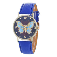 High Quality Butterfly Pattern Fashion Women Colored PU Leather clock relojes mujer dress ladies watch Business