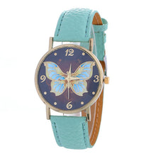 High Quality Butterfly Pattern Fashion Women Colored PU Leather clock relojes mujer dress ladies watch Business