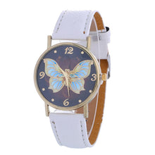 High Quality Butterfly Pattern Fashion Women Colored PU Leather clock relojes mujer dress ladies watch Business