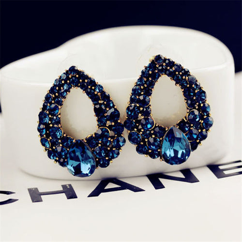 European and American High-end Boutique Earrings Unique Design Droplets Sapphire Earrings