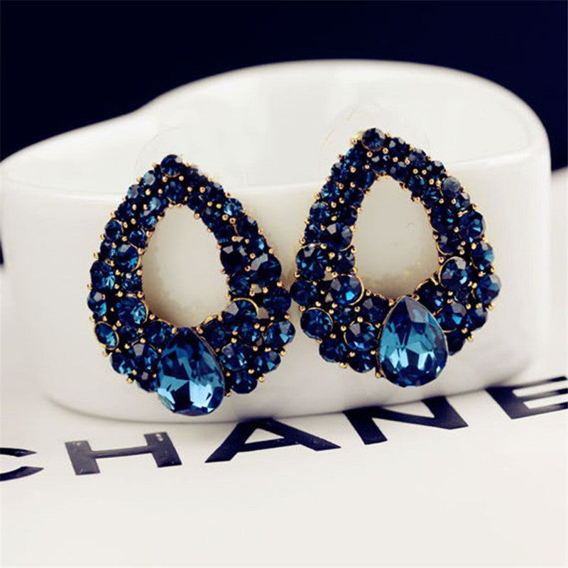 European and American High-end Boutique Earrings Unique Design Droplets Sapphire Earrings