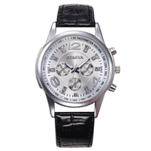 Geneva Top Brand High Quality Men Business Design Dial Leather Band Analog Quartz Wrist Watch Relogio Masculino