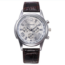 Geneva Top Brand High Quality Men Business Design Dial Leather Band Analog Quartz Wrist Watch Relogio Masculino