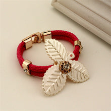 European New Fashion Weave Bracelet  Exquisite Leaf Shape Design Bracelet Jewelry 4 Color