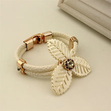 European New Fashion Weave Bracelet  Exquisite Leaf Shape Design Bracelet Jewelry 4 Color