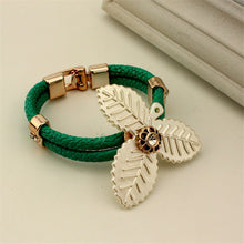 European New Fashion Weave Bracelet  Exquisite Leaf Shape Design Bracelet Jewelry 4 Color