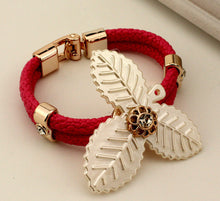 European New Fashion Weave Bracelet  Exquisite Leaf Shape Design Bracelet Jewelry 4 Color