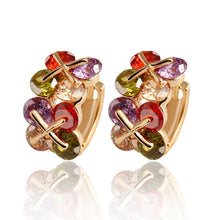 New Fashion Luxury Jewelry 18k Real Gold plated Mona Lisa Earrings For Women With Colorful AAA CZ Crystal Wedding Gift