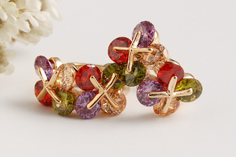 New Fashion Luxury Jewelry 18k Real Gold plated Mona Lisa Earrings For Women With Colorful AAA CZ Crystal Wedding Gift