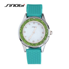 SINOBI Fashion Quartz Watches Women Diamonds Wrist Watch Silicone Watchband Top Luxury Brand Ladies Dress Clock Female New
