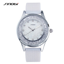 SINOBI Fashion Quartz Watches Women Diamonds Wrist Watch Silicone Watchband Top Luxury Brand Ladies Dress Clock Female New