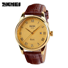 SKMEI Brand Luxury Lovers Quartz Watch Fashion Casual Watches 30m Waterproof Leather For Men Women Dress Wristwatches 9058