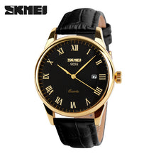 SKMEI Brand Luxury Lovers Quartz Watch Fashion Casual Watches 30m Waterproof Leather For Men Women Dress Wristwatches 9058