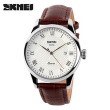 SKMEI Brand Luxury Lovers Quartz Watch Fashion Casual Watches 30m Waterproof Leather For Men Women Dress Wristwatches 9058