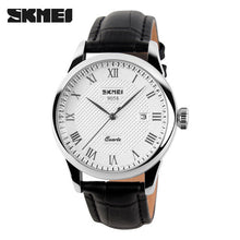 SKMEI Brand Luxury Lovers Quartz Watch Fashion Casual Watches 30m Waterproof Leather For Men Women Dress Wristwatches 9058