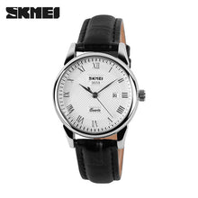 SKMEI Brand Luxury Lovers Quartz Watch Fashion Casual Watches 30m Waterproof Leather For Men Women Dress Wristwatches 9058