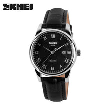 SKMEI Brand Luxury Lovers Quartz Watch Fashion Casual Watches 30m Waterproof Leather For Men Women Dress Wristwatches 9058