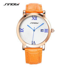 SINOBI Street Style Unisex Quartz Watches Women Leather band Top Luxury Brand Female Wristwatch Japan Clock female Ladies 2017
