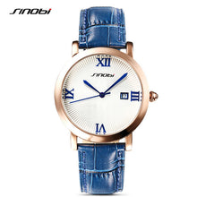 SINOBI Street Style Unisex Quartz Watches Women Leather band Top Luxury Brand Female Wristwatch Japan Clock female Ladies 2017