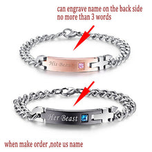 Drop Shipping Unique Gift for Lover Couple Bracelets Stainless Steel Bracelets For Women Men Jewelry Customized Named Bracelet