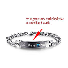 Drop Shipping Unique Gift for Lover Couple Bracelets Stainless Steel Bracelets For Women Men Jewelry Customized Named Bracelet