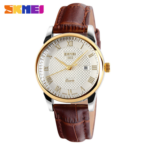 Watches Women Fashion Luxury Watch Famous Brand SKMEI 30m Waterproof Genuine Leather Casual Quartz Ladies Wristwatch