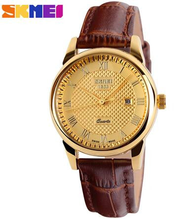 Watches Women Fashion Luxury Watch Famous Brand SKMEI 30m Waterproof Genuine Leather Casual Quartz Ladies Wristwatch