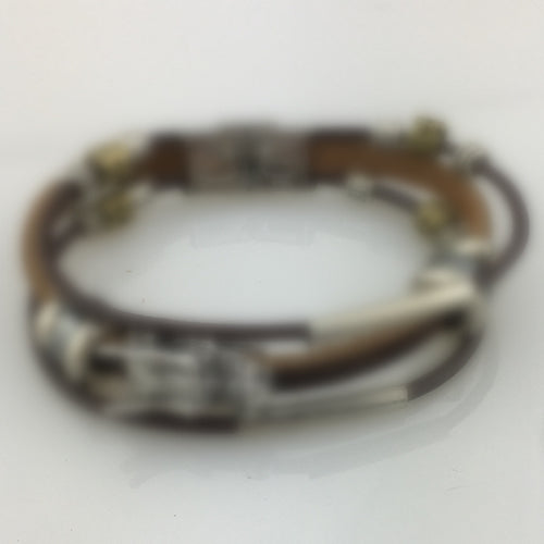 B004 Dragon cool men bracelet brown leather rope jewelry