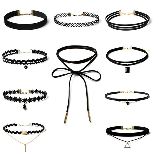 Best Deal New Fashion 1 Set Choker Necklace Black Velvet Classic Gothic Tattoo Lace Chain Collar Necklaces For Women Jewelry