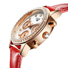 2016 LIGE Luxury Brand Women's Fashion Casual Leather Quartz Watch Ladies Diamond Dress Watches Relogio Feminino