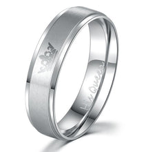 316L stainless steel HIS QUEEN and HER KING couple rings for lovers
