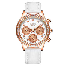LIGE Luxury Brand Women's Fashion Casual Leather Quartz Watch Ladies Diamond Dress Watches Multi-function Relogio Feminino 2017