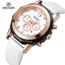 MEGIR Quartz Luxury Woman Watches Fashion Women Watch Leather Bracelet Golden Clocks Ladies Wristwatch Waterproof 2042 with box