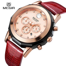 MEGIR Quartz Luxury Woman Watches Fashion Women Watch Leather Bracelet Golden Clocks Ladies Wristwatch Waterproof 2042 with box