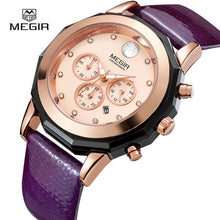MEGIR Quartz Luxury Woman Watches Fashion Women Watch Leather Bracelet Golden Clocks Ladies Wristwatch Waterproof 2042 with box