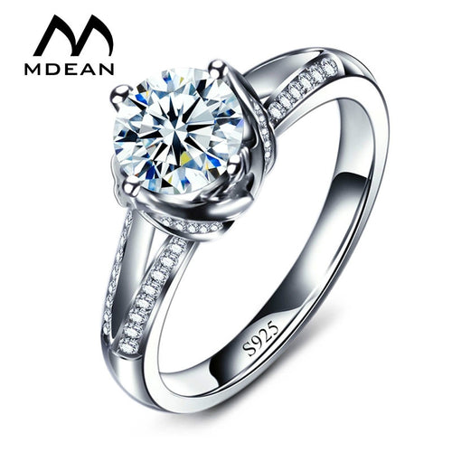 MDEAN White Gold Color Engagement Rings  For Women AAA Zircon Jewelry luxury Wedding Bague Bijoux Accessories Size 6 7 8 9MSR098