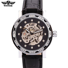watches men women unisex luxury brand winner dress skeleton automatic mechanical wristwatches leather strap relogio masculino